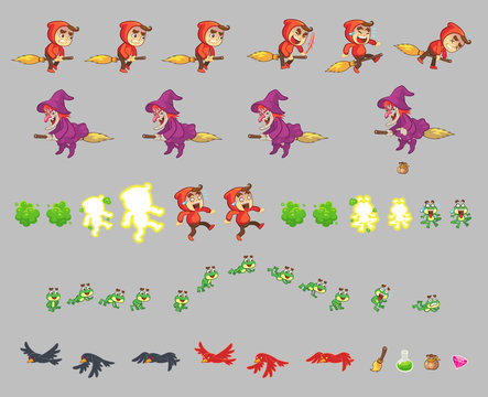 Red Hood Scared Boy Game Sprites