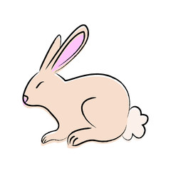 Outline draw rabbit