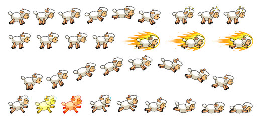 Cotton Sheep Game Sprites