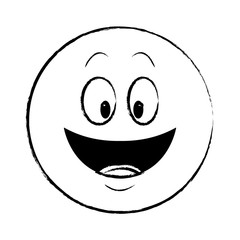 Smiling chat emoticon sketch