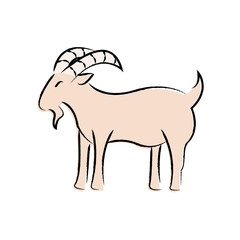 Outline draw goat