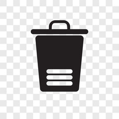 trash icons isolated on transparent background. Modern and editable trash icon. Simple icon vector illustration.