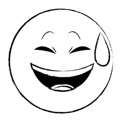 Obraz premium Smiling chat emoticon sketch