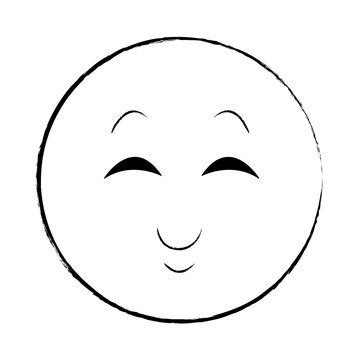 Smiling chat emoticon sketch
