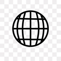 grid world icon on transparent background. Modern icons vector illustration. Trendy grid world icons