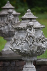 double garden urns