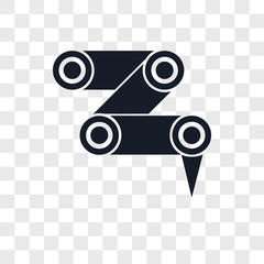 robot arm icons isolated on transparent background. Modern and editable robot arm icon. Simple icon vector illustration.