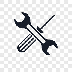 tools icons isolated on transparent background. Modern and editable tools icon. Simple icon vector illustration.