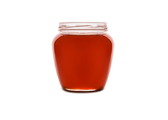 Honey in jar isolated on a white background