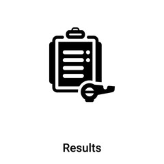 Results icon vector isolated on white background, logo concept of Results sign on transparent background, black filled symbol