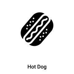 Hot Dog icon vector isolated on white background, logo concept of Hot Dog sign on transparent background, black filled symbol