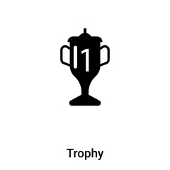 Obraz premium Trophy silhouette icon vector isolated on white background, logo concept of Trophy silhouette sign on transparent background, black filled symbol