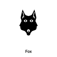 Fox icon vector isolated on white background, logo concept of Fox sign on transparent background, black filled symbol