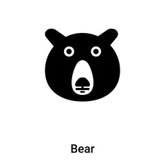 Bear icon vector isolated on white background, logo concept of Bear sign on transparent background, black filled symbol