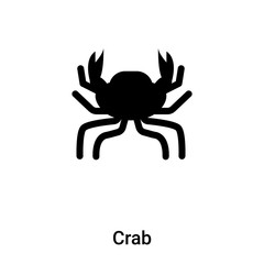 Crab icon vector isolated on white background, logo concept of Crab sign on transparent background, black filled symbol