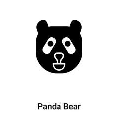 Panda Bear icon vector isolated on white background, logo concept of Panda Bear sign on transparent background, black filled symbol