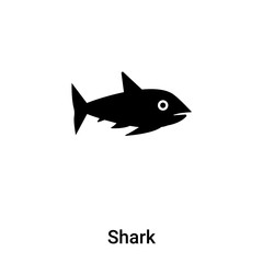 Shark icon vector isolated on white background, logo concept of Shark sign on transparent background, black filled symbol