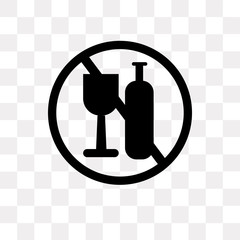 no alcohol icon on transparent background. Modern icons vector illustration. Trendy no alcohol icons