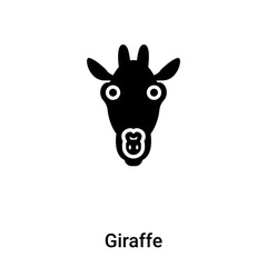 Giraffe icon vector isolated on white background, logo concept of Giraffe sign on transparent background, black filled symbol