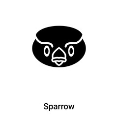 Sparrow icon vector isolated on white background, logo concept of Sparrow sign on transparent background, black filled symbol