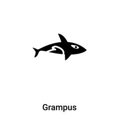 Fototapeta premium Grampus icon vector isolated on white background, logo concept of Grampus sign on transparent background, black filled symbol