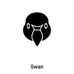 Swan icon vector isolated on white background, logo concept of Swan sign on transparent background, black filled symbol