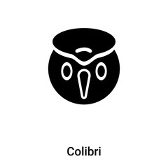 Colibri icon vector isolated on white background, logo concept of Colibri sign on transparent background, black filled symbol