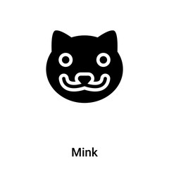 Mink icon vector isolated on white background, logo concept of Mink sign on transparent background, black filled symbol