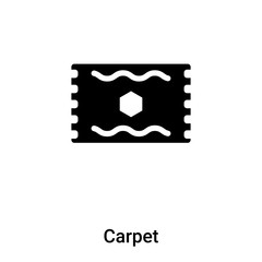 Carpet icon vector isolated on white background, logo concept of Carpet sign on transparent background, black filled symbol