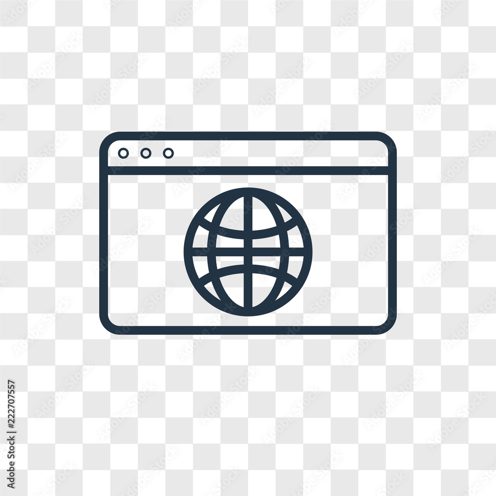 Wall mural browser icons isolated on transparent background. modern and editable browser icon. simple icon vect