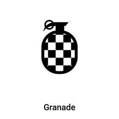 Granade icon vector isolated on white background, logo concept of Granade sign on transparent background, black filled symbol