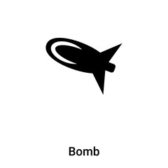 Bomb icon vector isolated on white background, logo concept of Bomb sign on transparent background, black filled symbol