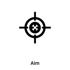 Obraz premium Aim icon vector isolated on white background, logo concept of Aim sign on transparent background, black filled symbol