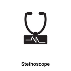 Stethoscope icon vector isolated on white background, logo concept of Stethoscope sign on transparent background, black filled symbol