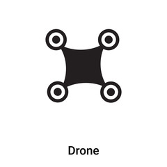 Drone icon vector isolated on white background, logo concept of Drone sign on transparent background, black filled symbol