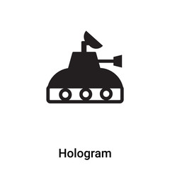 Hologram icon vector isolated on white background, logo concept of Hologram sign on transparent background, black filled symbol