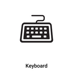 Keyboard icon vector isolated on white background, logo concept of Keyboard sign on transparent background, black filled symbol