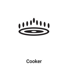 Cooker icon vector isolated on white background, logo concept of Cooker sign on transparent background, black filled symbol