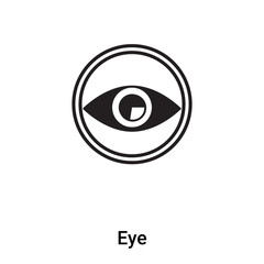 Eye icon vector isolated on white background, logo concept of Eye sign on transparent background, black filled symbol