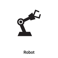 Robot icon vector isolated on white background, logo concept of Robot sign on transparent background, black filled symbol