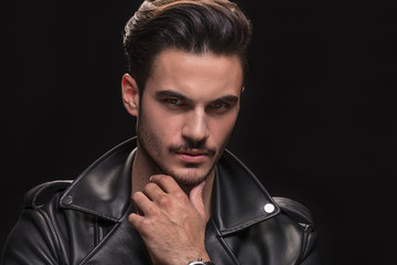 Portrait of handsome serious man.