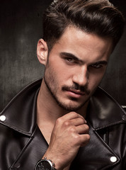 Portrait of handsome serious man.