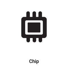 Chip icon vector isolated on white background, logo concept of Chip sign on transparent background, black filled symbol