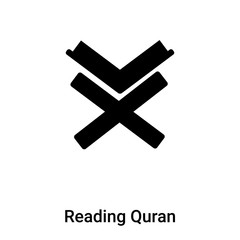 Reading Quran icon vector isolated on white background, logo concept of Reading Quran sign on transparent background, black filled symbol