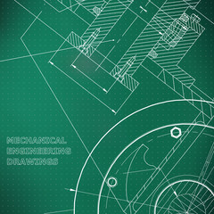 Fototapeta na wymiar Light green background. Points. Backgrounds of engineering subjects. Technical illustration. Mechanical engineering. Technical design. Instrument making