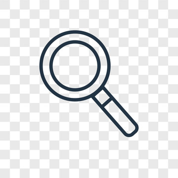 magnifying glass icons isolated on transparent background. Modern and editable magnifying glass icon. Simple icon vector illustration.