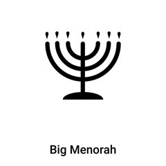 Big Menorah icon vector isolated on white background, logo concept of Big Menorah sign on transparent background, black filled symbol