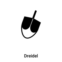 Dreidel icon vector isolated on white background, logo concept of Dreidel sign on transparent background, black filled symbol