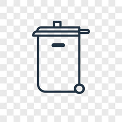 trash bin icons isolated on transparent background. Modern and editable trash bin icon. Simple icon vector illustration.
