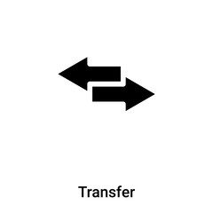 Transfer icon vector isolated on white background, logo concept of Transfer sign on transparent background, black filled symbol